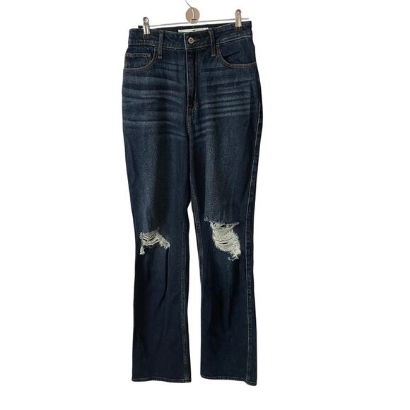 Hollister 25 x 33 Curvy Jeans Ultra High Rise Dad Jean Dark Blue Vtg Stretch - Picture 1 of 9